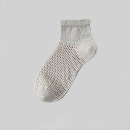 Atmungsaktive Söckchen aus Maulbeerseide im Netzstoff (9 Paar) - Grau - EU36-40 (US3-7) - image 12