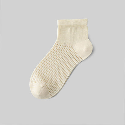 Atmungsaktive Söckchen aus Maulbeerseide im Netzstoff (9 Paar) - Beige - EU36-40 (US3-7) - image 5