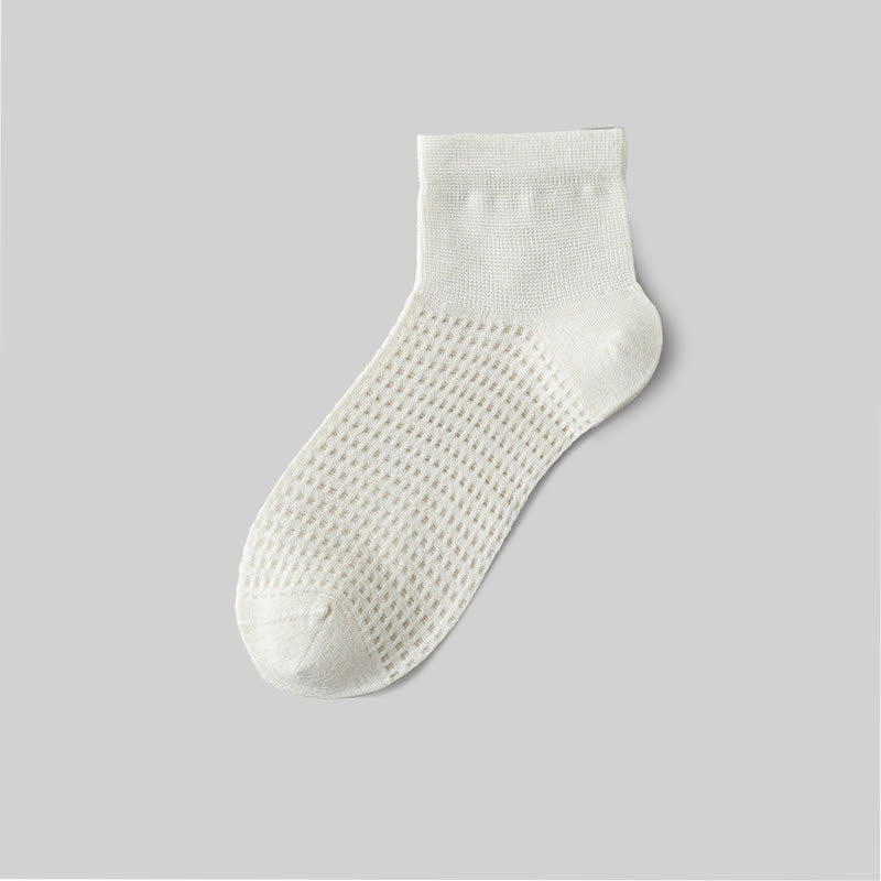 Atmungsaktive Söckchen aus Maulbeerseide im Netzstoff (9 Paar) - Weiß - EU36-40 (US3-7) - image 3