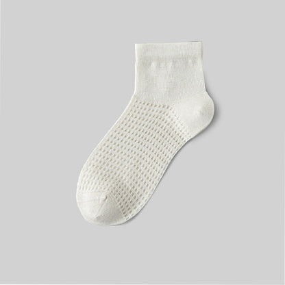 Atmungsaktive Söckchen aus Maulbeerseide im Netzstoff (9 Paar) - Weiß - EU36-40 (US3-7) - image 3