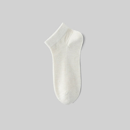 Netzartige, atmungsaktive Knöchelsocken aus Maulbeerseide (5 Paar) - Weiß - EU36-40 (US3-7) - image 3