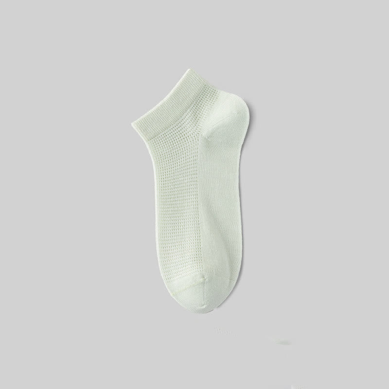 Netzartige, atmungsaktive Knöchelsocken aus Maulbeerseide (5 Paar) - Hellgrün - EU36-40 (US3-7) - image 12