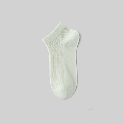 Netzartige, atmungsaktive Knöchelsocken aus Maulbeerseide (5 Paar) - Hellgrün - EU36-40 (US3-7) - image 12