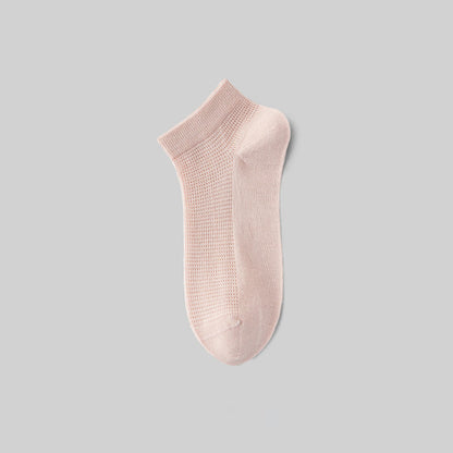Netzartige, atmungsaktive Knöchelsocken aus Maulbeerseide (5 Paar) - Hellrosa - EU36-40 (US3-7) - image 7