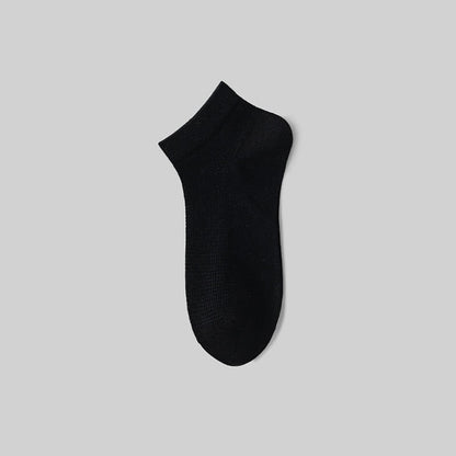 Netzartige, atmungsaktive Knöchelsocken aus Maulbeerseide (5 Paar) - Schwarz - EU36-40 (US3-7) - image 4