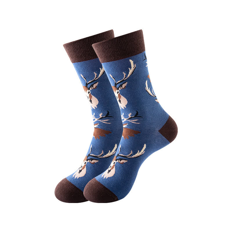 Viertelsocken der Animal-Serie (6 Paar) - Marineblau & Braun - EU36-43 (US3-9) - image 5
