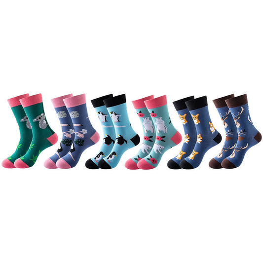 Viertelsocken der Animal-Serie (6 Paar) - Mehrfarbig - EU36-43 (US3-9) - image 1