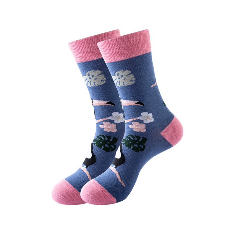 Viertelsocken der Animal-Serie (6 Paar) - Marineblau & Rosa - EU36-43 (US3-9) - image 7