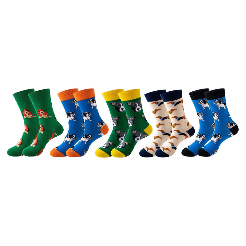 Süße Viertelsocken der Hundeserie (5 Paar) - Mehrfarbig - EU36-43 (US3-9) - image 0