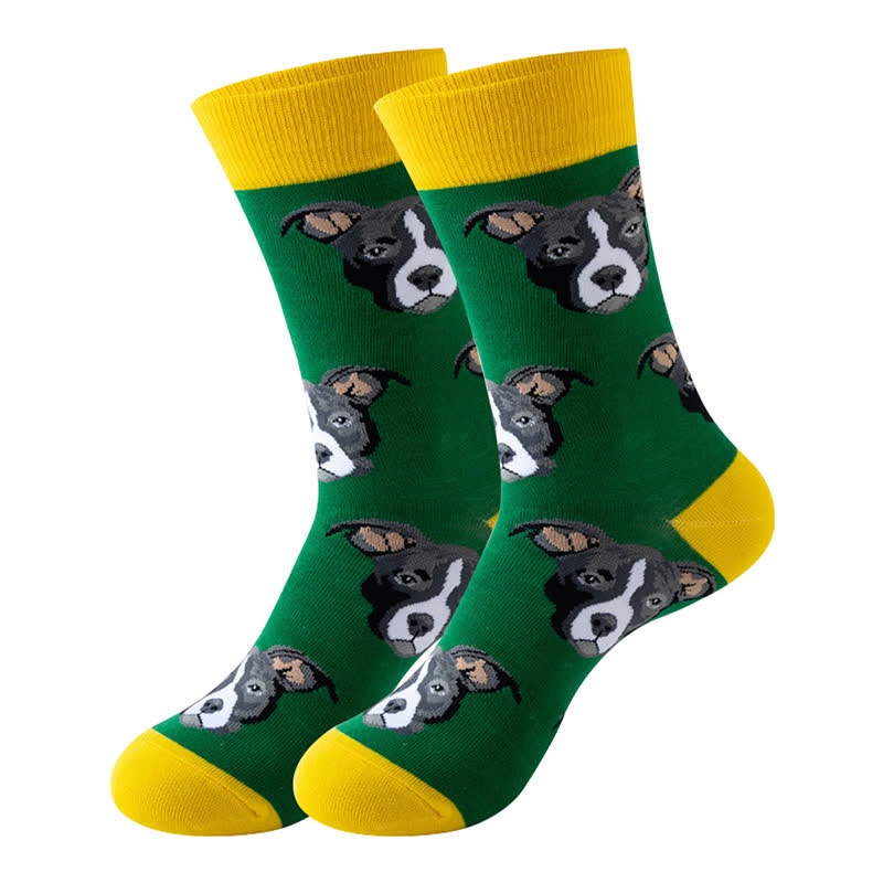 Süße Viertelsocken der Hundeserie (5 Paar) - Grün&Gelb - EU36-43 (US3-9) - image 3