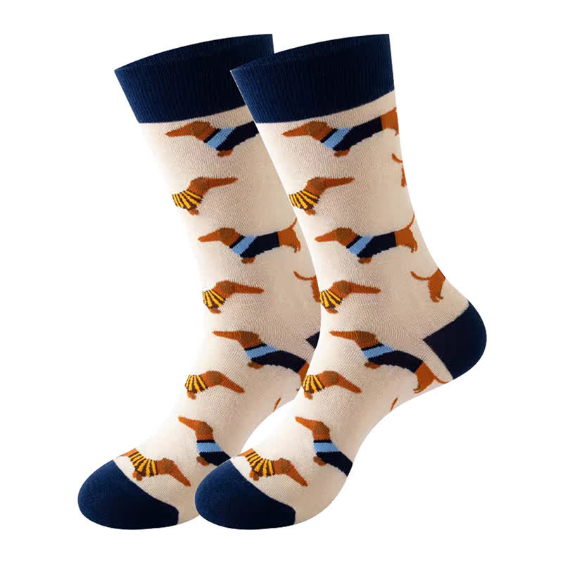 Süße Viertelsocken der Hundeserie (5 Paar) - Beige - EU36-43 (US3-9) - image 3