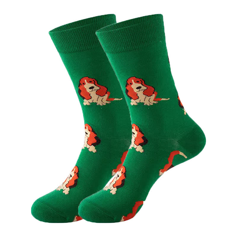 Süße Viertelsocken der Hundeserie (5 Paar) - Dunkelgrün - EU36-43 (US3-9) - image 5