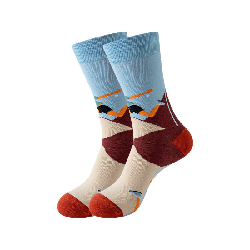 Viertelsocken der Outdoor Sports Print-Serie (5 Paar) - Hellblau - EU36-43 (US3-9) - image 4