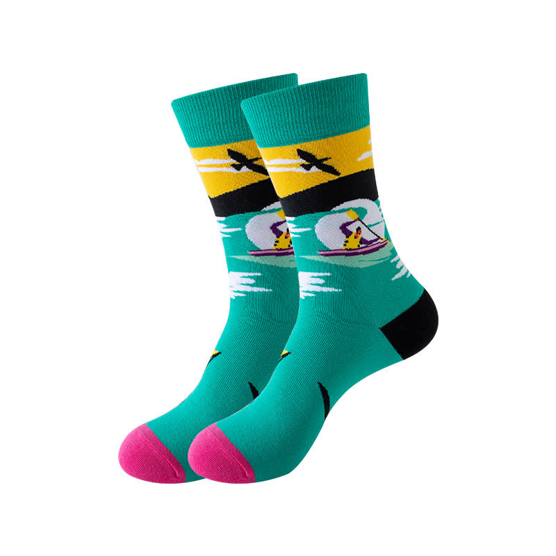 Viertelsocken der Outdoor Sports Print-Serie (5 Paar) - Grün - EU36-43 (US3-9) - image 6