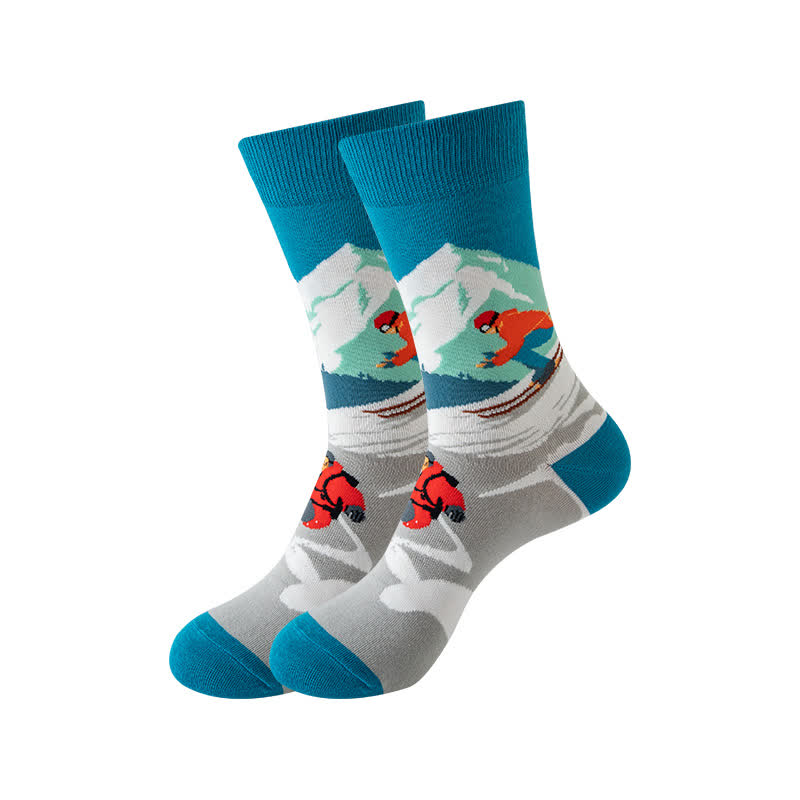 Viertelsocken der Outdoor Sports Print-Serie (5 Paar) - Blau - EU36-43 (US3-9) - image 4