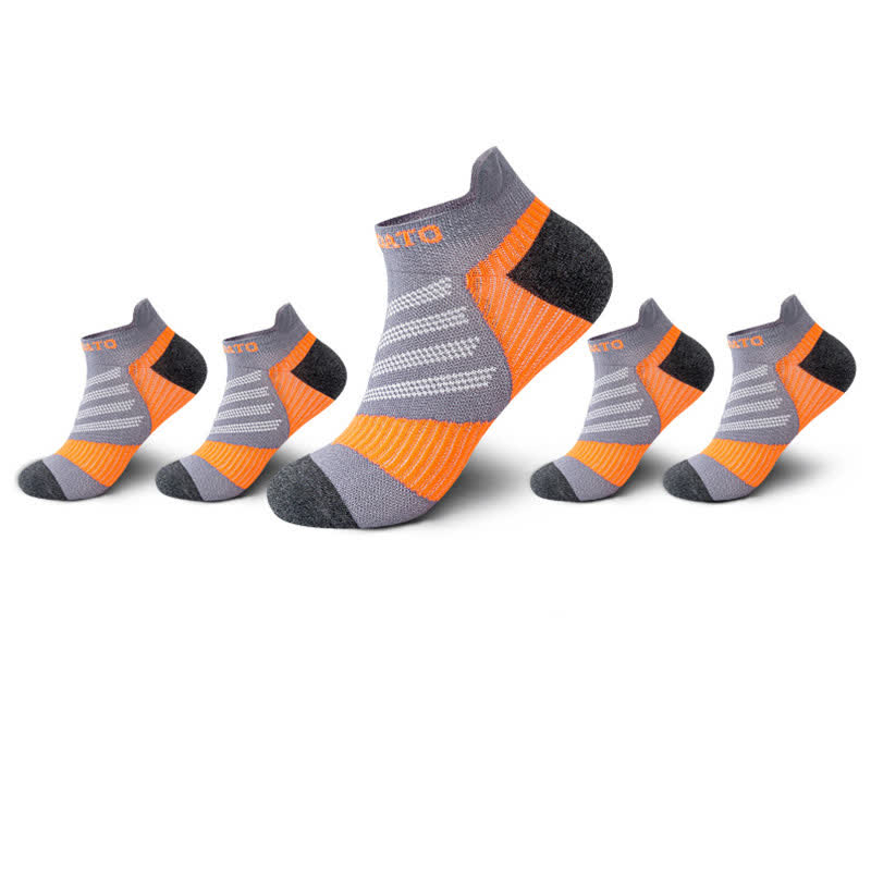 Knöchel-Kompressionssocken mit Farbblock-Buchstabendruck (5 Paar) - Orange - EU39-44 (US6-10) - image 10