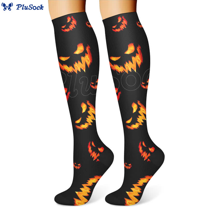 Kompressionsstrümpfe mit Halloween-Totenkopf-Print (3 Paar) - image 2