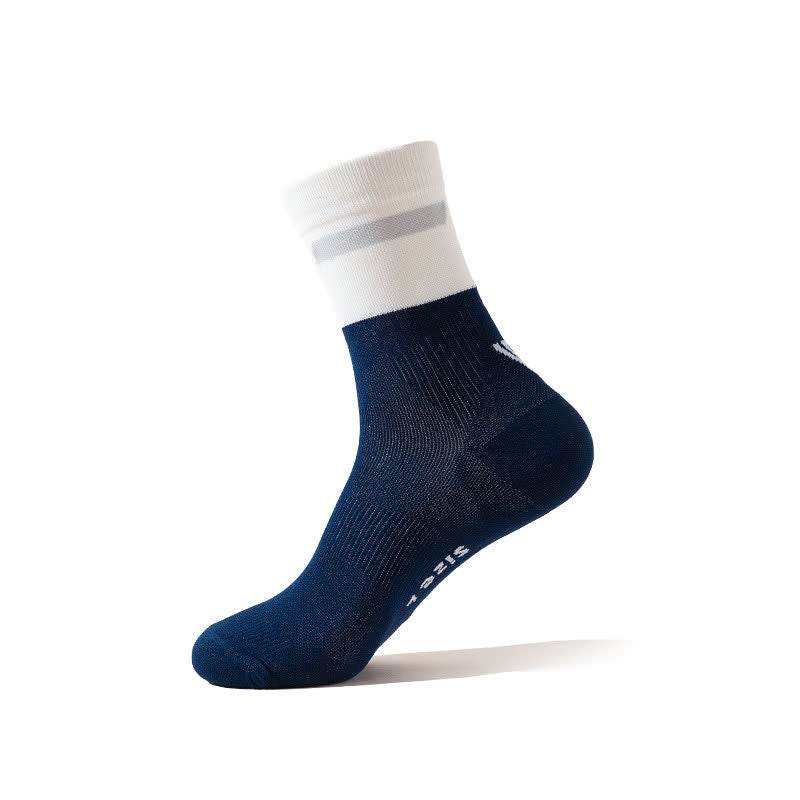 Radsport-Kompressionssocken mit Farbblock-Muster (7 Paar) - Marineblau - EU39-43 (US6-9) - image 11