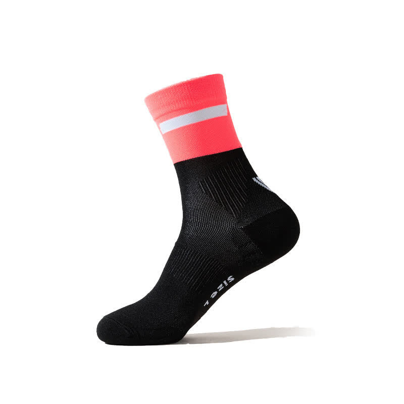 Radsport-Kompressionssocken mit Farbblock-Muster (7 Paar) - Rosa - EU39-43 (US6-9) - image 12