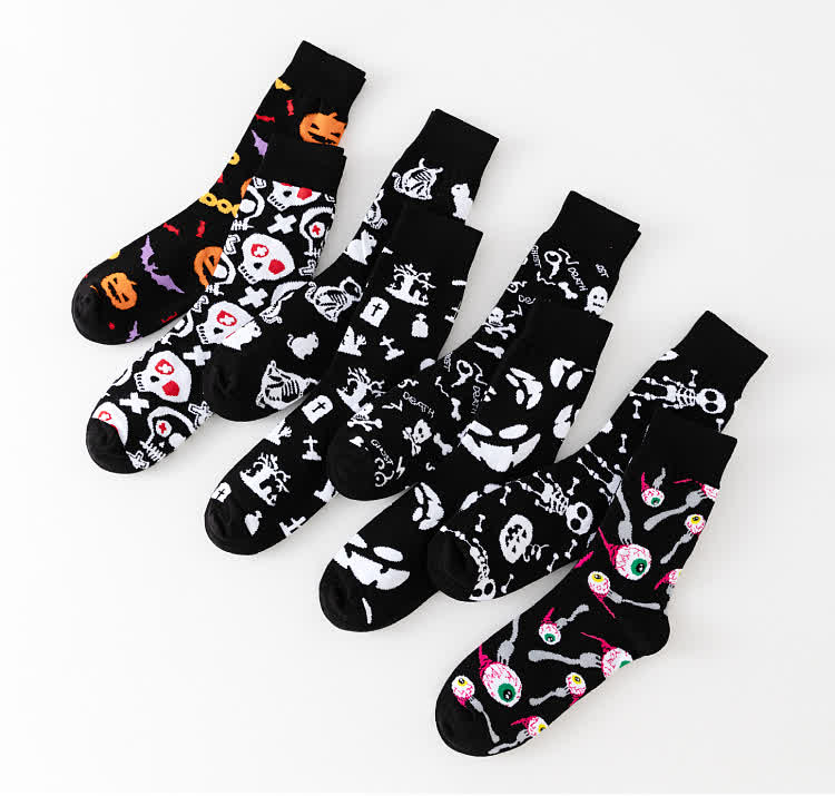 Halloween-Viertel-Socken der Black Series in Übergröße (8 Paar) - image 4