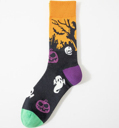 Halloween-Socken mit gruseligem Aufdruck (5 Paar) - Gelb - EU41-46 (US7,5-12) - image 7