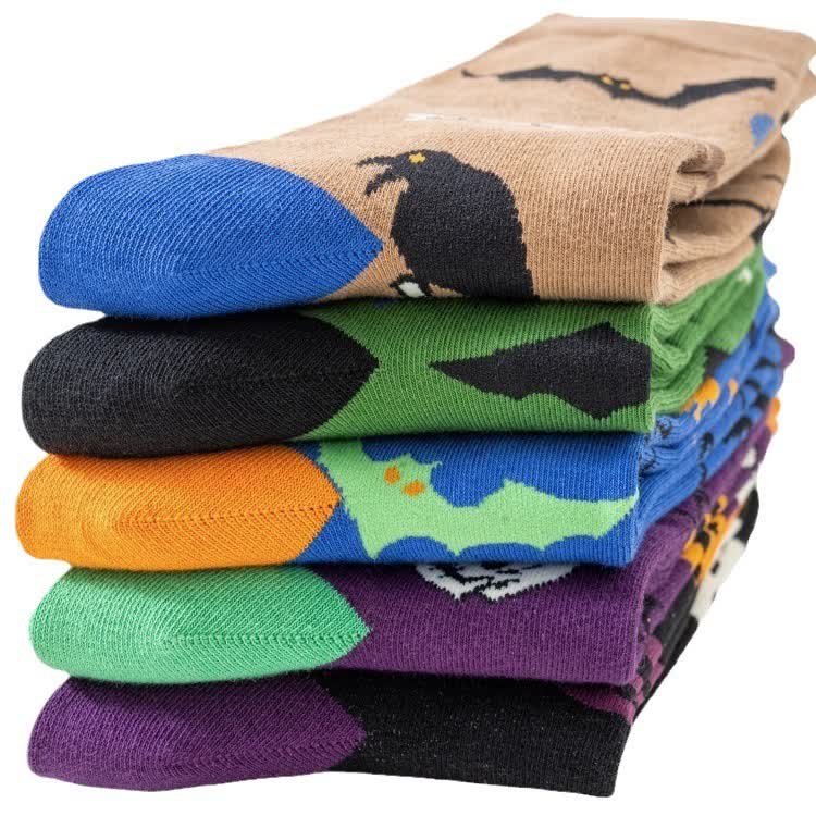 Halloween-Socken mit gruseligem Aufdruck (5 Paar) - image 4