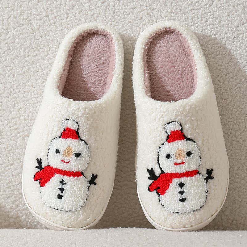 Hausschuhe mit weihnachtlichem Schneemann-Print in Übergröße - image 2