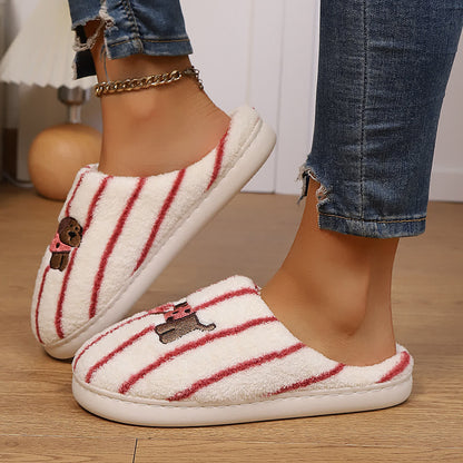 Hausschuhe mit gestreiftem Hundemuster - image 16