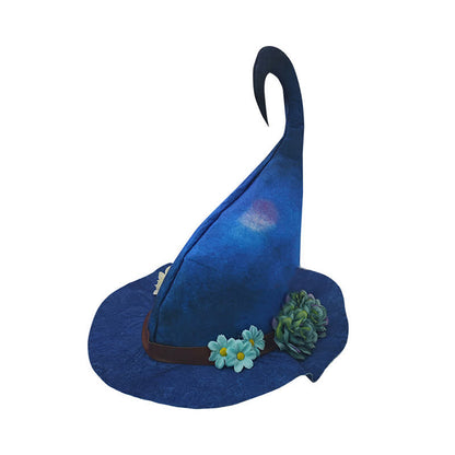 Halloween Hexenhut mit Blumenmuster in Blau - image 5