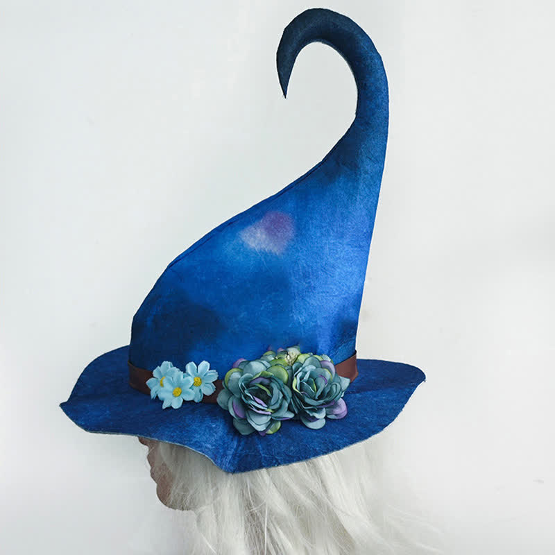 Halloween Hexenhut mit Blumenmuster in Blau - Blau - Einheitsgröße - image 0