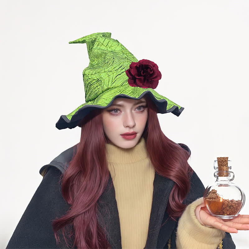 Funkelnder Halloween-Party-Hexenhut - Grün - Einheitsgröße - image 7