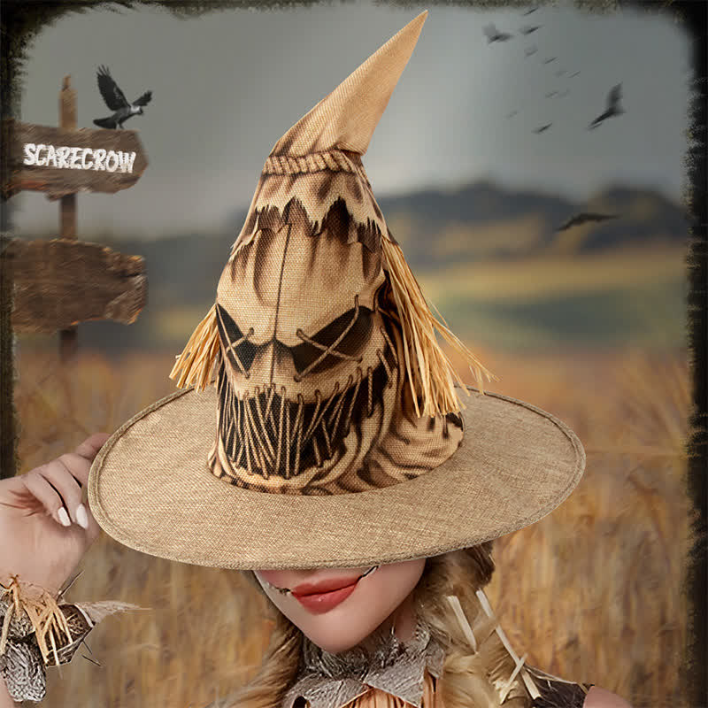 Halloween-Vogelscheuchen-Hexenhut in Übergröße - image 1