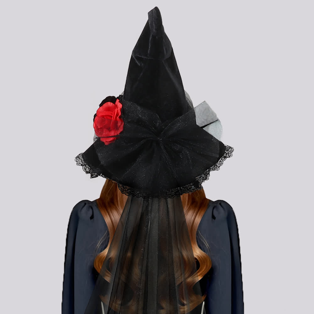 Halloween Hexenhut aus künstlichen Blumen - image 2