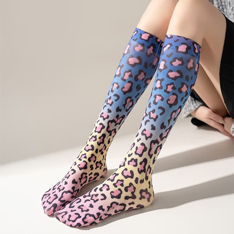 Kniestrümpfe mit wildem Leoparden-Camouflage-Print (5 Paar) - image 12
