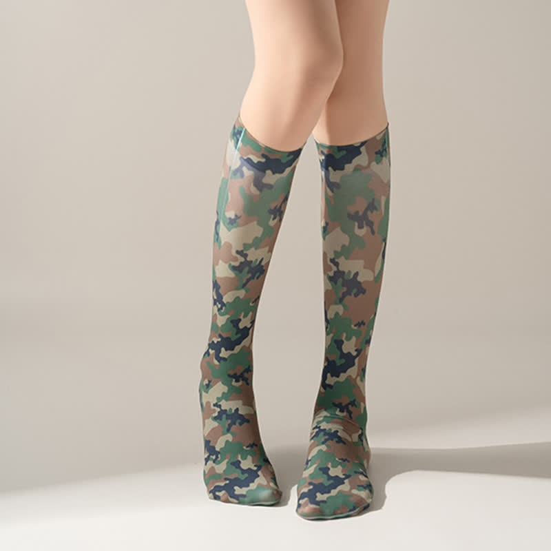 Kniestrümpfe mit wildem Leoparden-Camouflage-Print (5 Paar) - image 14