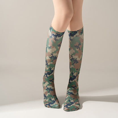 Kniestrümpfe mit wildem Leoparden-Camouflage-Print (5 Paar) - image 14