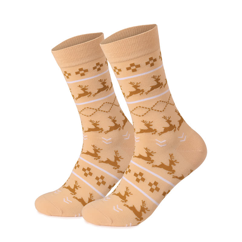 Weihnachtssocken mit Elchbaum-Motiv (3 Paar) - Aprikose - EU36-46 (US4-12) - image 11