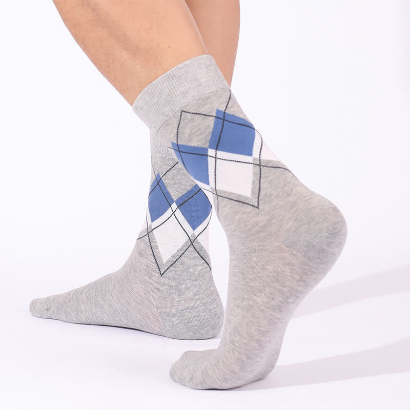 Viertelsocken im britischen Stil mit Rautenmuster (4 Paar) - image 5