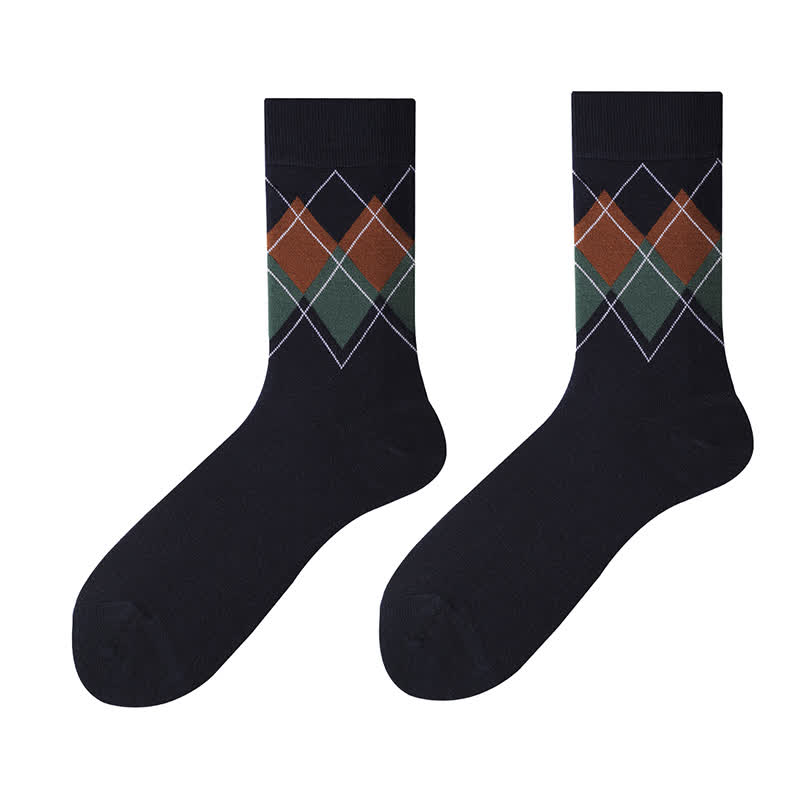 Viertelsocken im britischen Stil mit Rautenmuster (4 Paar) - image 4