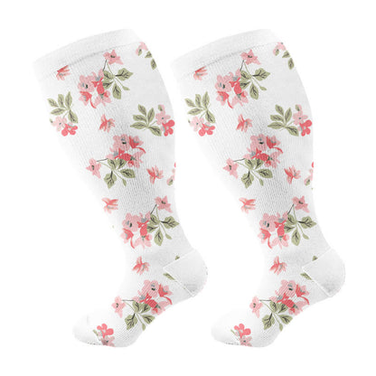 Serenity Floral Kompressionsstrümpfe in Übergröße (3 Paar) - Weiß (1 Paar) - 4XL - image 6