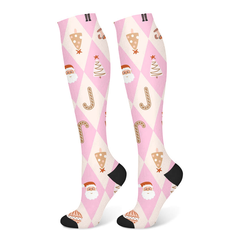 Weihnachts-Kompressionsstrümpfe mit rosa Hunden (3 Paar) - Rosa (1 Paar) - S/M - image 7