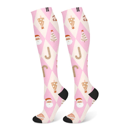 Weihnachts-Kompressionsstrümpfe mit rosa Hunden (3 Paar) - Rosa (1 Paar) - S/M - image 7