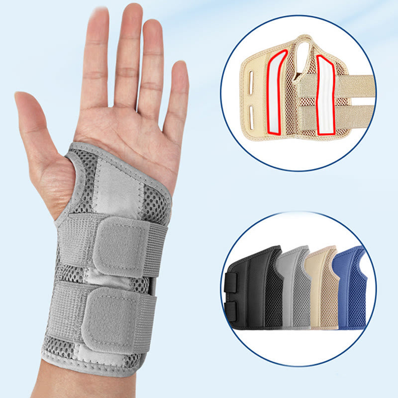 Einfarbige, atmungsaktive Kompressions-Handgelenkstützen - Grau - L/XL - image 2