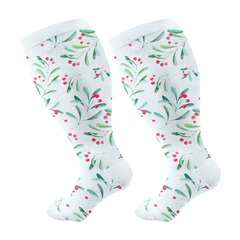 Weihnachts-Kompressionsstrümpfe im schlichten Stil in Übergröße (3 Paar) - Hellblau (1 Paar) - 4XL - image 5