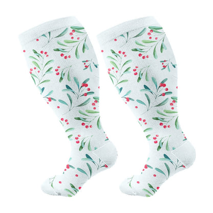 Weihnachts-Kompressionsstrümpfe im schlichten Stil in Übergröße (3 Paar) - Hellblau (1 Paar) - 4XL - image 5