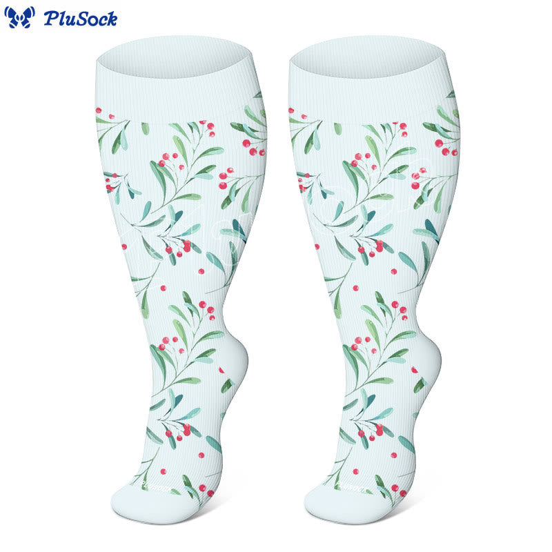 Weihnachts-Kompressionsstrümpfe im schlichten Stil in Übergröße (3 Paar) - image 2