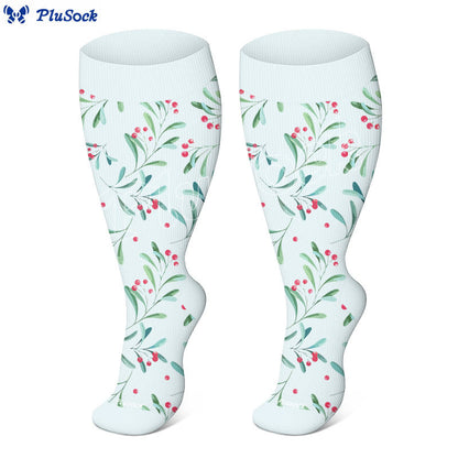 Weihnachts-Kompressionsstrümpfe im schlichten Stil in Übergröße (3 Paar) - image 2