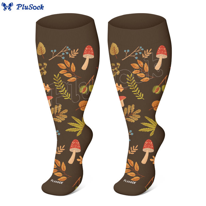 Herbst-Kompressionssocken mit Igelmotiv in Übergröße (3 Paar) - image 4