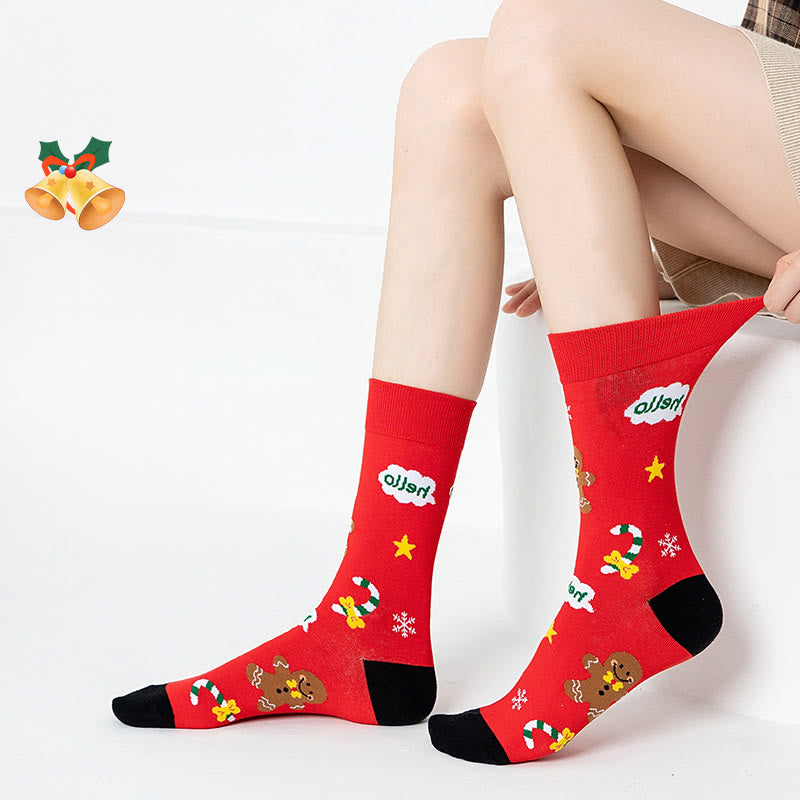 Viertelsocken mit Weihnachtsmuster in Übergröße (3 Paar) - image 1