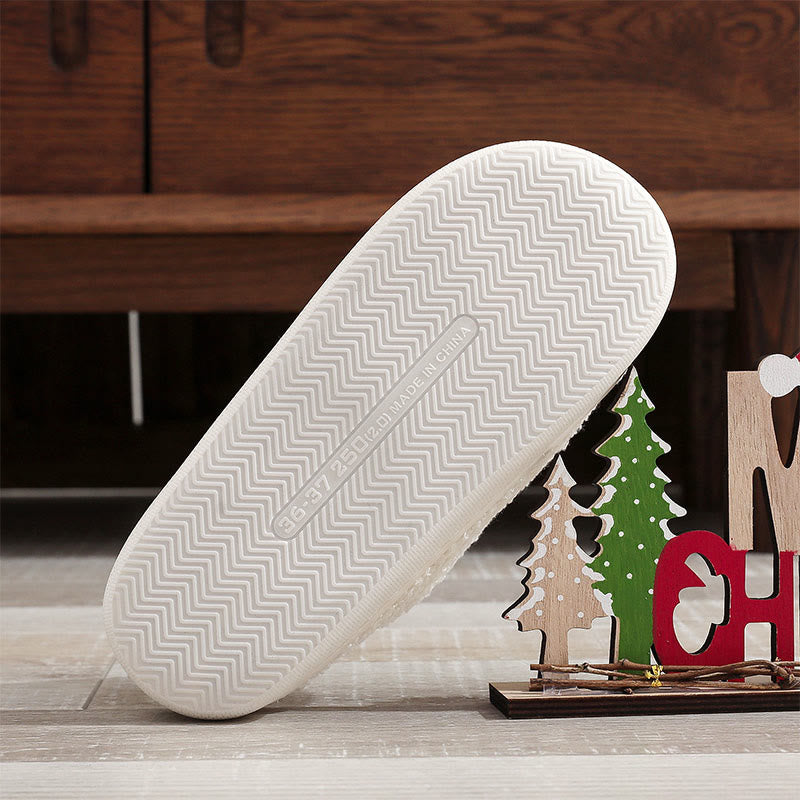 Hausschuhe mit Fischgrätenmuster und Schleife in Übergröße - image 6